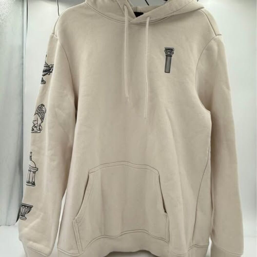 H&M Cream David Statue Graphic Hoodie Size L